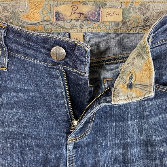 Paige Skyline Straight Leg Jeans Size 29 Dark Wash Stretchy Comfortable Mid Rise - Picture 4 of 16